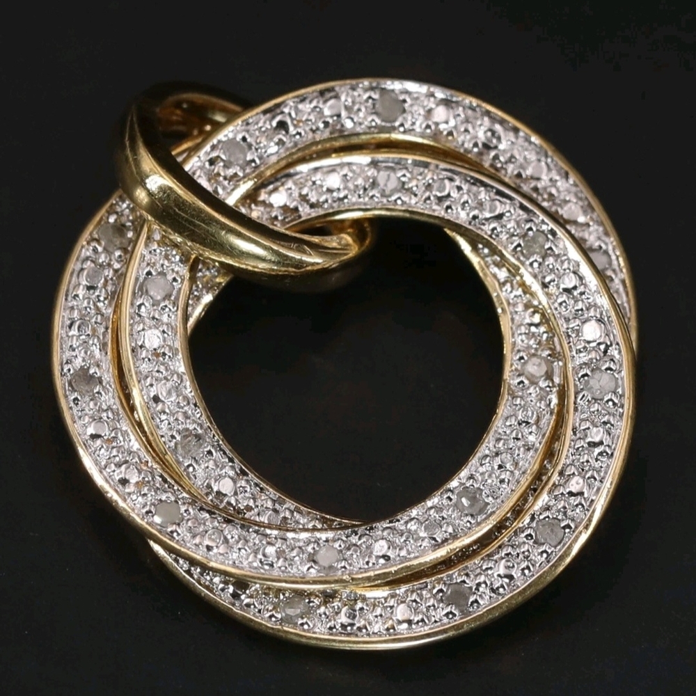 Diamond Pave, 925 Sterling Silver Pendant. RSE Robert Seeman Brand. Stamped